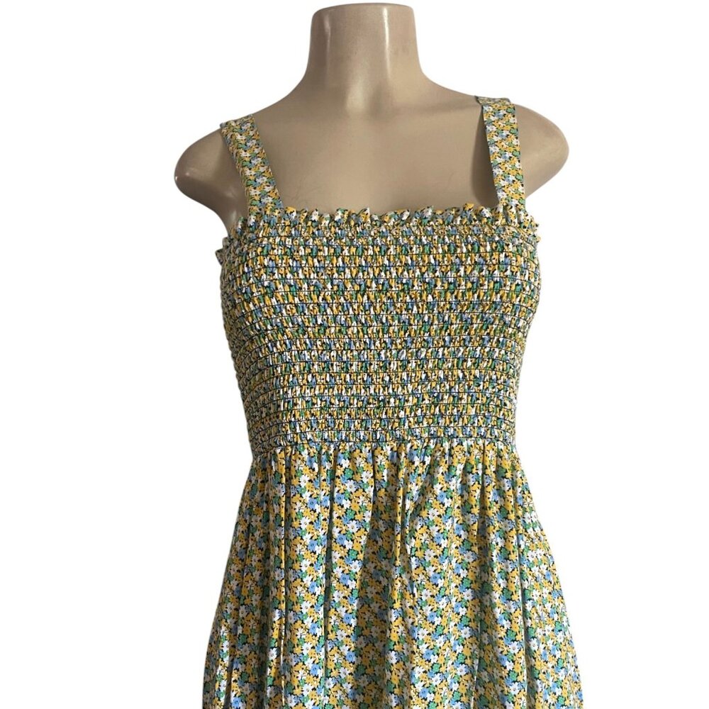 Loft Outlet Sleeveless Floral Smocked Maxi Dress Size Small Summer Sundress - Picture 3 of 7